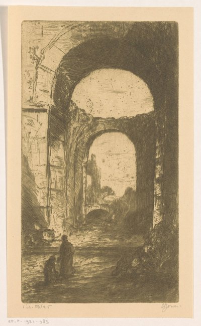 Palatijnsche ruïne in Rome (オブジェクトの元のタイトル) 作： Etienne Bosch (signed by artist)