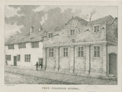 タムワース-ガイの救貧院：セピア色の絵、1838年 作： Etienne Bruno Hamel
