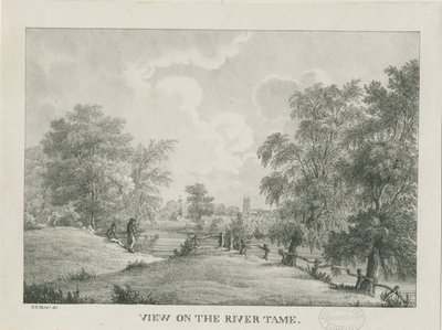タムワース-テイム川：リトグラフ、nd [1796-1865] 作： Etienne Bruno Hamel
