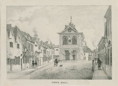タムワース-市庁舎：リトグラフ、nd [1796-1865] 作： Etienne Bruno Hamel