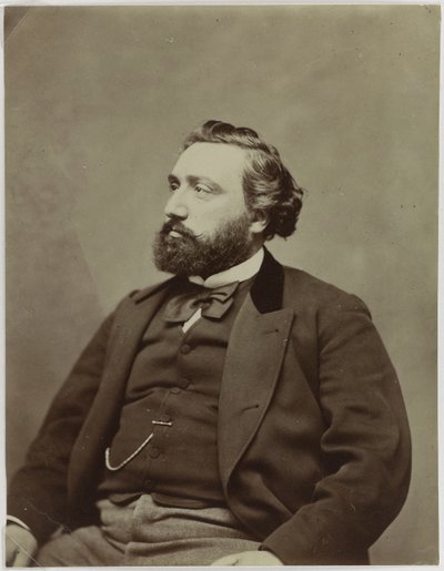 フランス首相レオン・ガンベッタ1838-1882年の肖像。 作： Etienne Carjat