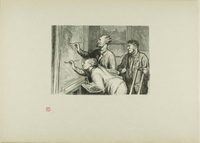 1868年の絵画展：最後の仕上げ 作： Etienne Carjat