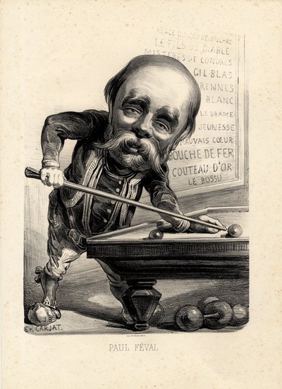 飛葉 - エティエンヌ・カルジャ（1826-1906）のイラスト。ビリヤード - フェバル・ポール(1816-1887) 作： Etienne Carjat
