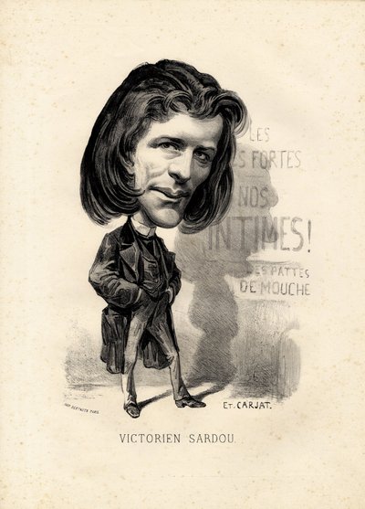 flying leaf - Etienne Carjat (1826-1906)によるイラスト。リテラチャー - ヴィクトリアン サルドー（1831-1908 作： Etienne Carjat