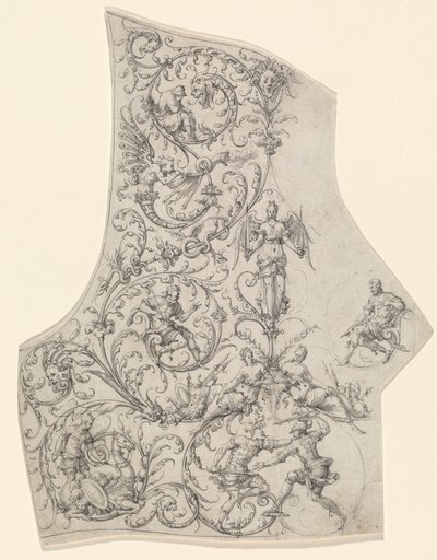パレード用甲冑の背板 1557年頃（ペン・インク画） 作： Etienne Delaune