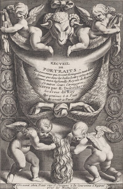 肖像画コレクションの口絵、1714-41。 作： Etienne Desrochers