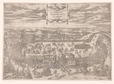 1534 年、ローマのテスタッチョでの教皇の饗宴 La festa di Testaccio fatta in Roma (オブジェクトのタイトル) 作： Etienne Duperac