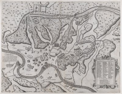 ローマの素晴らしさの鏡: 西から見た古代ローマとその丘、1573., 1573. 作： Etienne Duperac