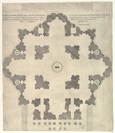 壮大なローマのガラス：聖の計画ピーターズ、1569年。 作： Etienne Duperac