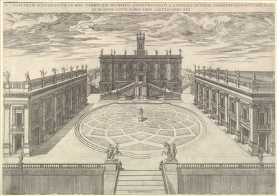 ローマ時代のガラス張りのローマ時代の議会議事堂、1569年。 作： Etienne Duperac