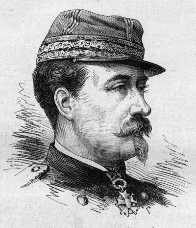 フランスの軍人・政治家であるジャン・バティスト・マリー・エドゥアール・カンペノン将軍（1819-1890）によるもの。11月26日付「Le Monde Illustré」1287号に掲載されたBocourによるエングレービング 作： Etienne Gabriel Bocourt