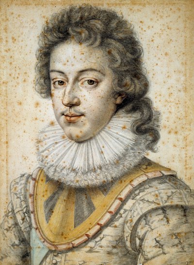 ルイ13世の肖像画は21歳（1601年～1643年）。 Etienne Dumonstier II（1520-1603）による絵画 作： Etienne II Dumonstier