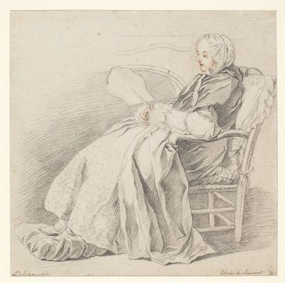 LAccouchéeのための勉強、1750年頃（紙にチョークで書く） 作： Étienne Jeaurat
