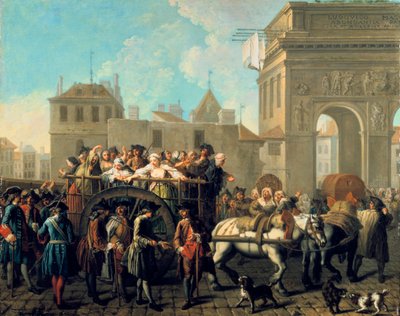 売春婦のサルペトリエールへの輸送、c1760-1770 作： Étienne Jeaurat