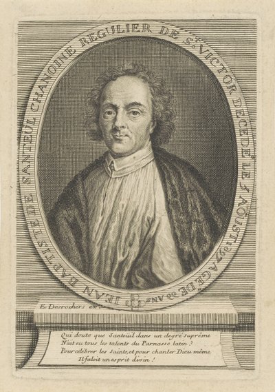 詩人Jean-Baptiste de Santeul 1630-1697の肖像、um 1700。 作： Etienne Jehandier Desrochers