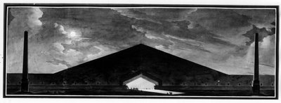 影の建築というジャンルを特徴づける」葬儀モニュメント - E.L.ブーレー 作： Etienne Louis Boullee