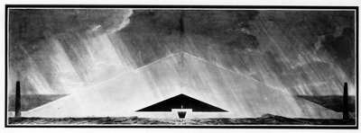 影の建築というジャンルを特徴づける」葬儀モニュメント - E.L.ブーレー 作： Etienne Louis Boullee