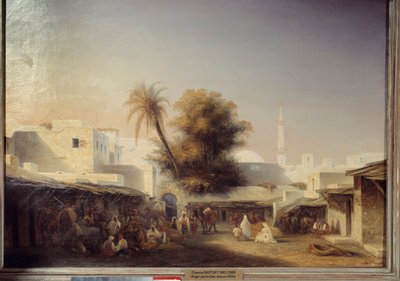 アルジェ、ゲート バブ アズン (バブ アズン)。 エティエンヌ・ラフォールの絵画 (1802-1895) 作： Etienne Raffort