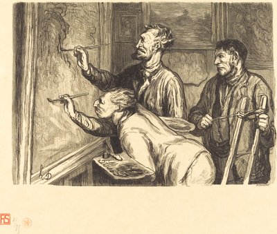 1868 絵画展 - 最後の筆遣い 作： Etienne after Honoré Daumier