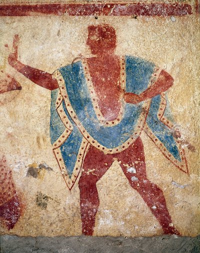 踊り子（フレスコ画の詳細、前5世紀 作： Etruscan