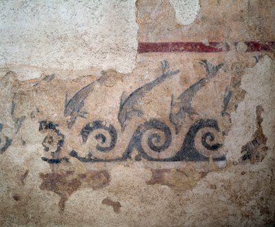 ブルスキの墓のフレスコ画の詳細、紀元前2世紀 作： Etruscan