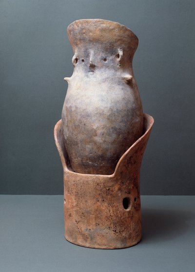 エトルリア文明、葬儀：形をしたカノプス壺、紀元前8世紀ビゼンツィオの遺跡から 作： Etruscan