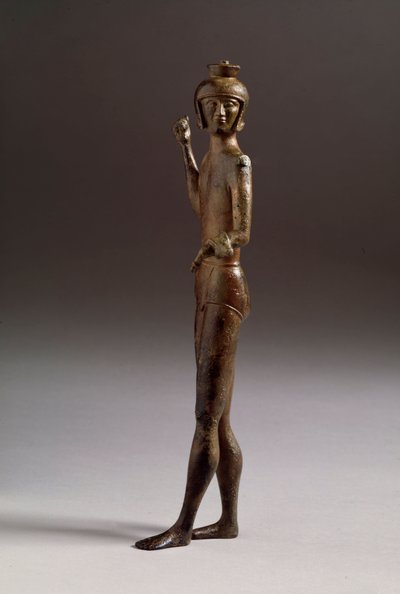 エトルリア文明：ブロンズの戦士の小像 作： Etruscan