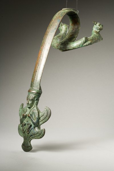 ハンドル、紀元前5世紀初頭（ブロンズ）（270393も参照） 作： Etruscan