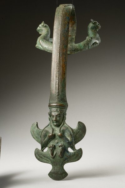 ハンドル、紀元前5世紀初頭（ブロンズ）（270394も参照） 作： Etruscan