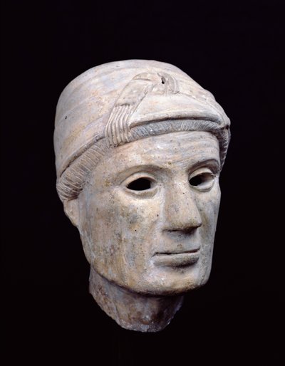 チェルヴェーテリ（粘土）の老婆の頭 作： Etruscan