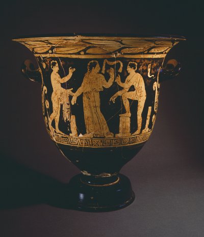 ネピ画家のクラテル（大型花瓶）。コルチアーノ（ラツィオ州）の赤像土器。エトルリア文明、紀元前4世紀。 作： Etruscan