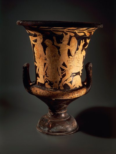 赤像土器「闘う戦士のいる萼片」（ブルセンテ工房蔵 作： Etruscan