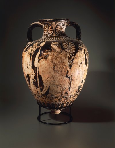 赤絵の陶器、ペルージャの画家による尖ったアンフォラ 作： Etruscan