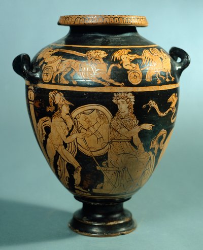 スタムノス、ヴルチ（ラツィオ州）の赤像土器。エトルリア文明、紀元前4世紀。 作： Etruscan