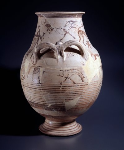 テラコッタのクレーター、紀元前680～660年 作： Etruscan