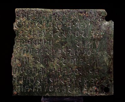 フォルメッロ県モンテ・アクトの青銅板-紀元前3～2世紀 作： Etruscan Etruscan