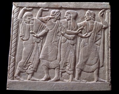 ダンスシーン、大理石の墓石のローレリーフ 作： Etruscan Etruscan