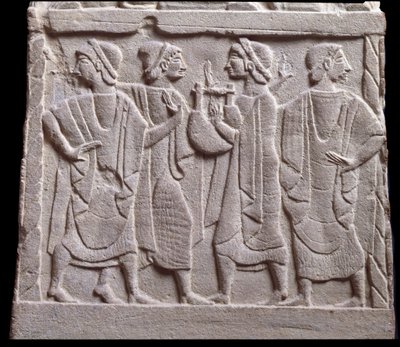 ダンスシーン、大理石の墓石のローレリーフ 作： Etruscan Etruscan