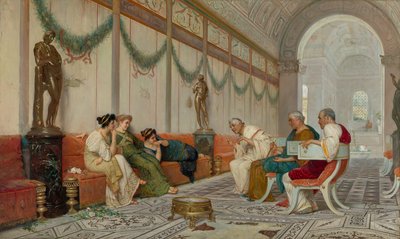 ローマ時代の建物の内部と人物 作： Ettore Forti