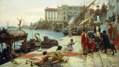 ローマの女王の乗船（キャンバスに油彩） 作： Ettore Forti