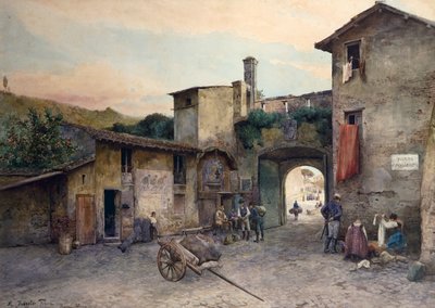 ローマの港の騎兵隊（Porta Cavalleggeri）（「消えたローマ」シリーズより） 作： Ettore Roesler Franz