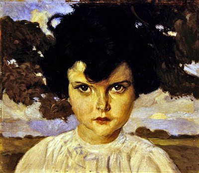 子供の肖像」（油彩・キャンバス） 作： Ettore Tito