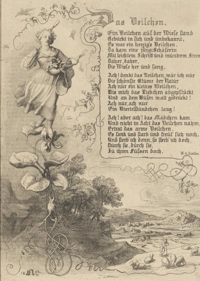 スイレン、ヴィオラ、トゥーレの王、花の復讐、1852年。 作： Eugen Napoleon Neureuther