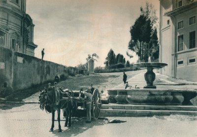 1927年にイタリア、ローマの美術館と造幣局の近くにあるバチカンの裏側 作： Eugen Poppel
