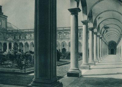 1927年、イタリア、ナポリ近郊のサンマルティーノ修道院の回廊 作： Eugen Poppel