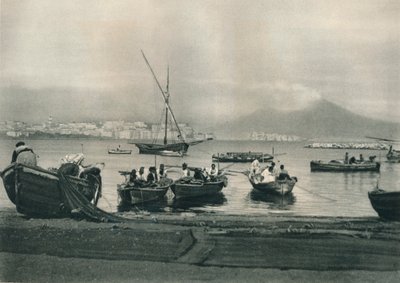 海、ナポリ、イタリア、1927年に置く漁師 作： Eugen Poppel