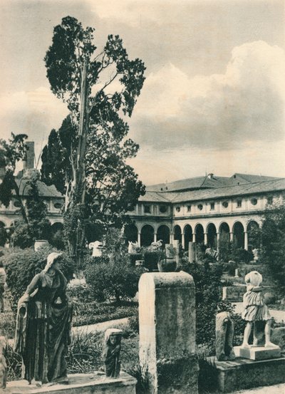 ディオクレティアヌス浴場博物館の庭園、ローマ、イタリア、c1926 1927 作： Eugen Poppel
