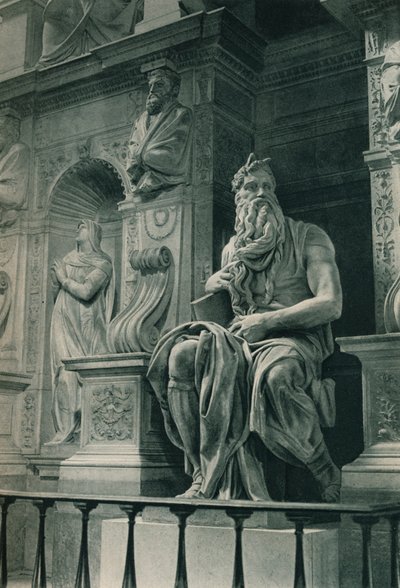 モーゼ、イタリア、ローマ、ヴィンコリのサンピエトロの教会でミケランジェロの彫刻、c1926 1927 作： Eugen Poppel
