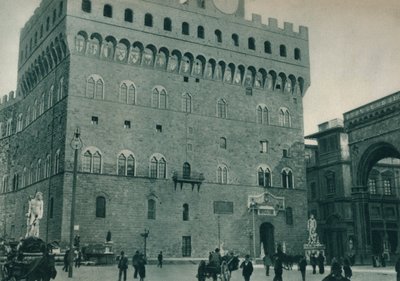 ヴェッキオ宮殿、シニョーリア広場、フィレンツェ、イタリア、1927 作： Eugen Poppel