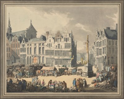 アントワープのメール広場、1797 年。 作： Eugen Poppel